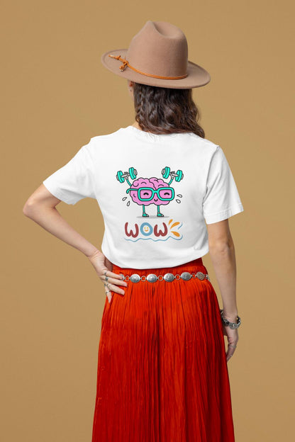 Women's WOW T-shirt White by ZealforTee