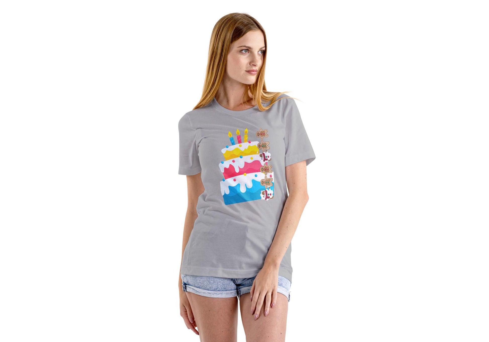 Women's Round Neck Cake T-shirt Royal Blue by ZealforTee