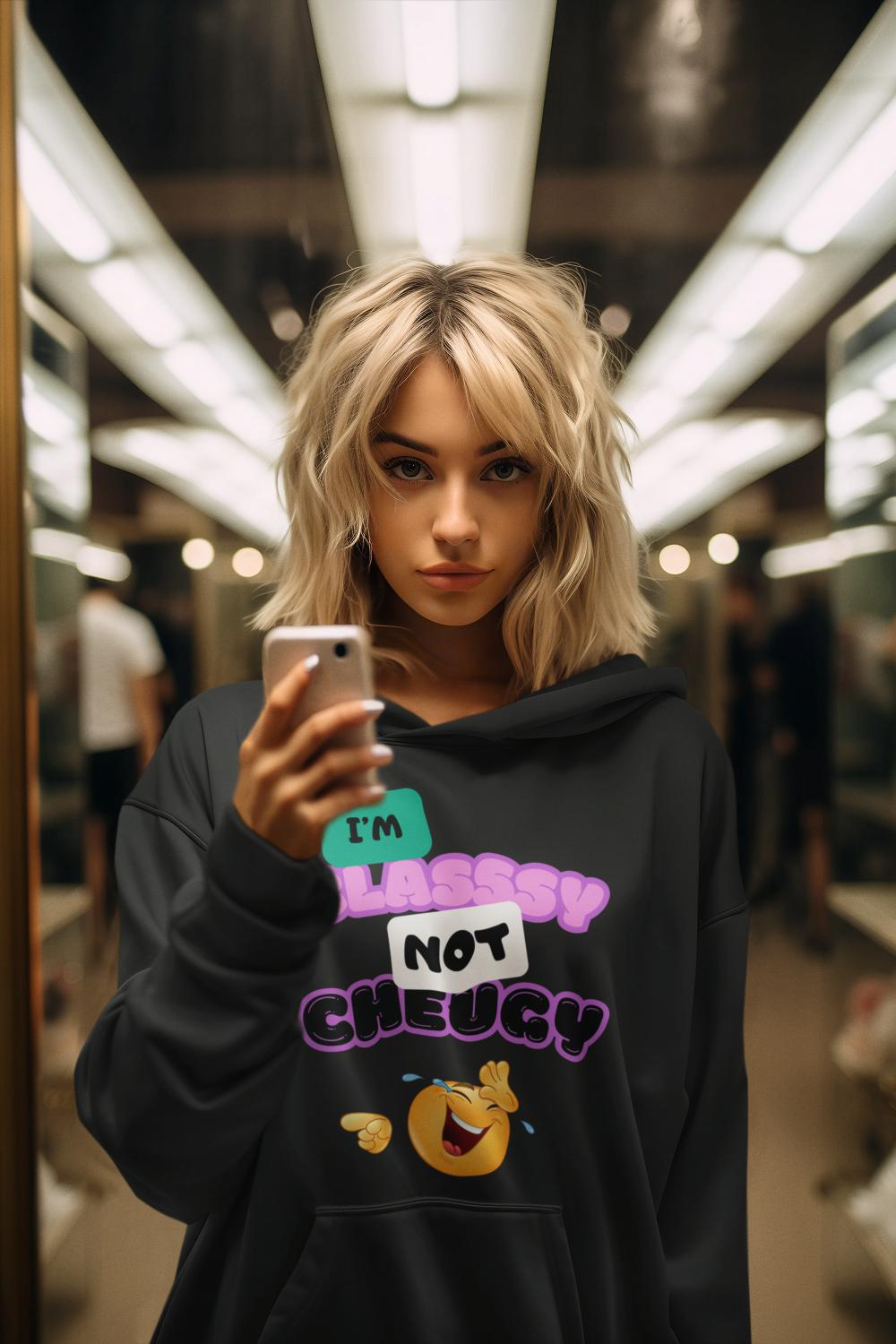 Women's Cheugy Gen-Z Hoodie Sweatshirt Black by ZealforTee