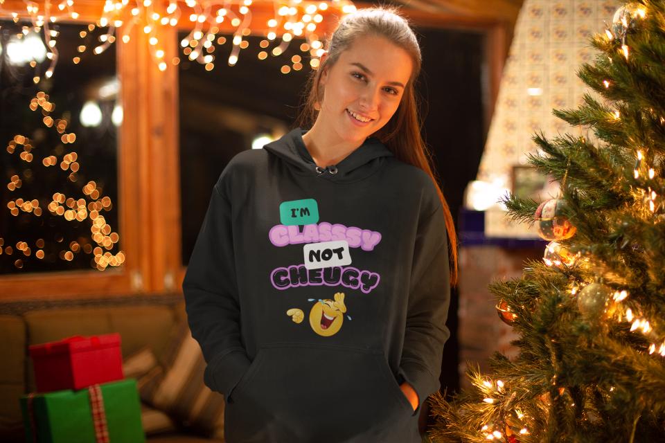 Women's Cheugy Gen-Z Hoodie Sweatshirt Black by ZealforTee