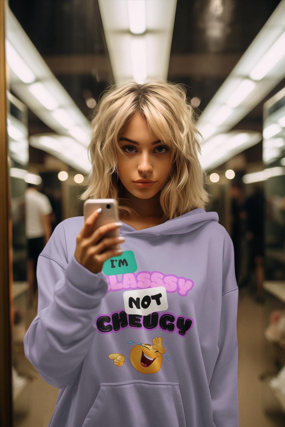 Women's Cheugy Gen-Z Hoodie Sweatshirt Black by ZealforTee