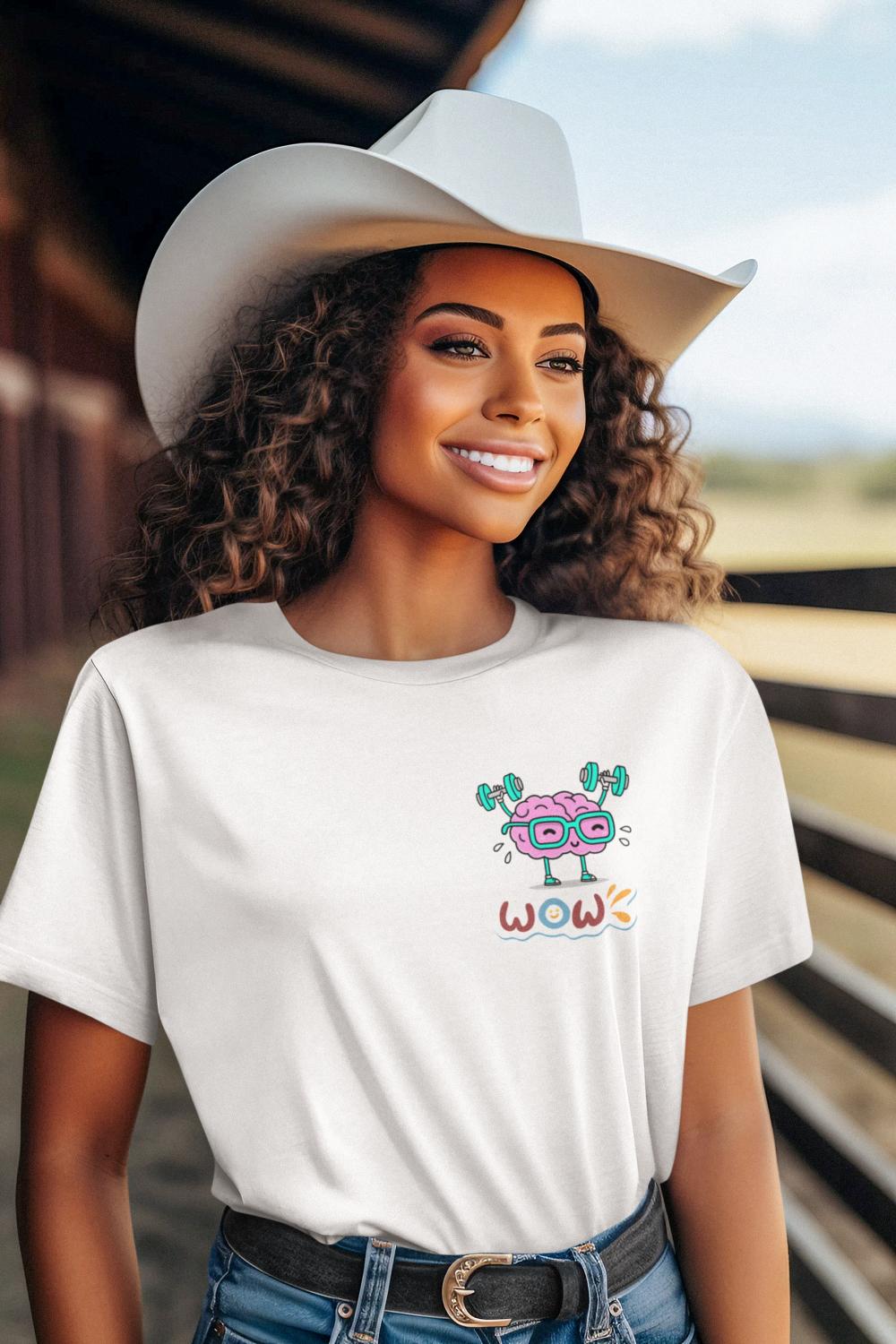 Women's WOW T-shirt White by ZealforTee