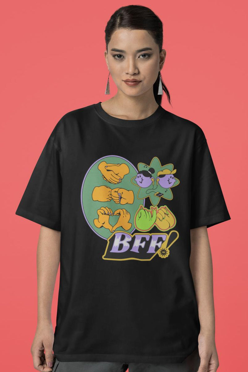 Women's Best Friend Forever Oversized T-shirt Royal Blue by ZealforTee