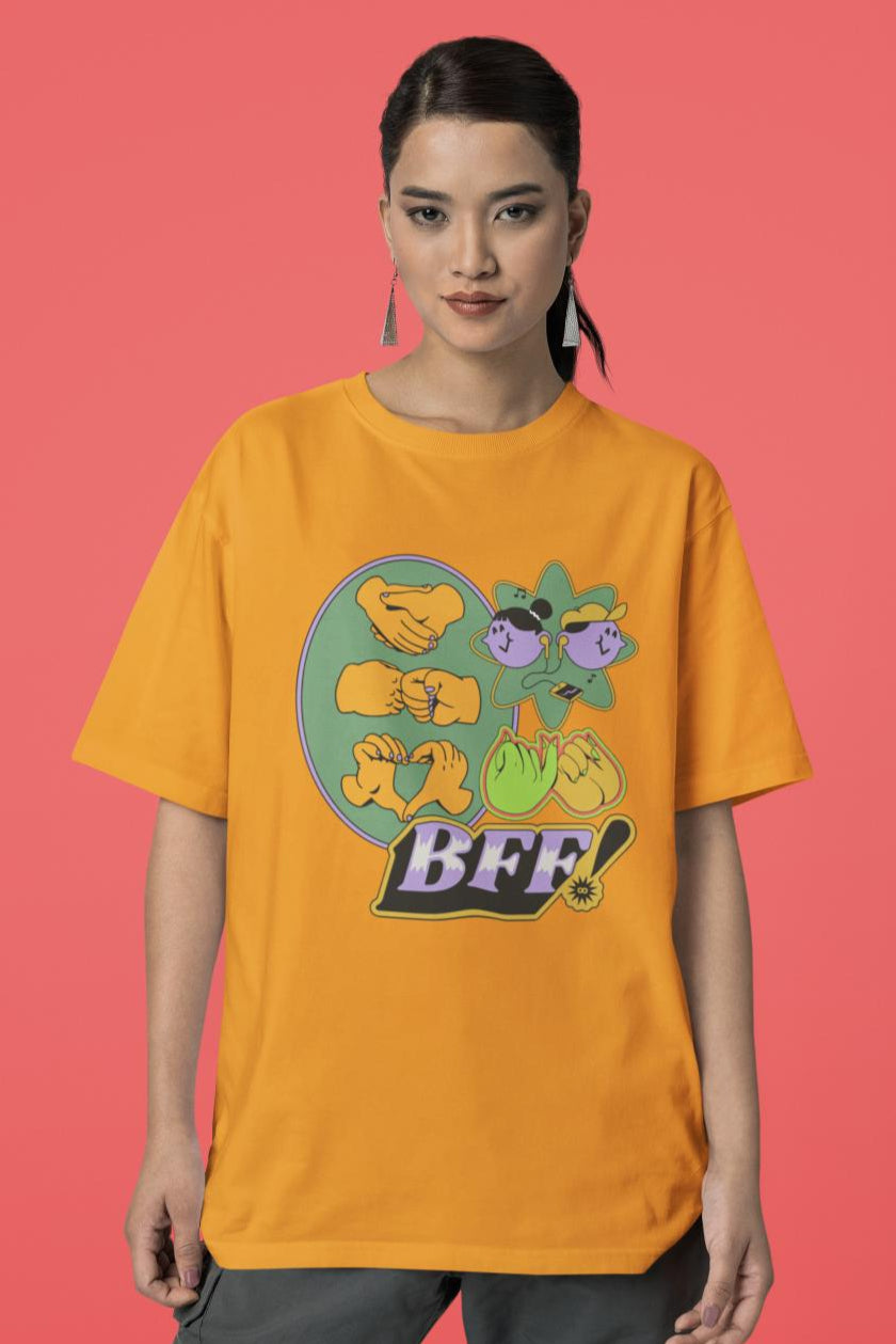 Women's Best Friend Forever Oversized T-shirt Royal Blue by ZealforTee