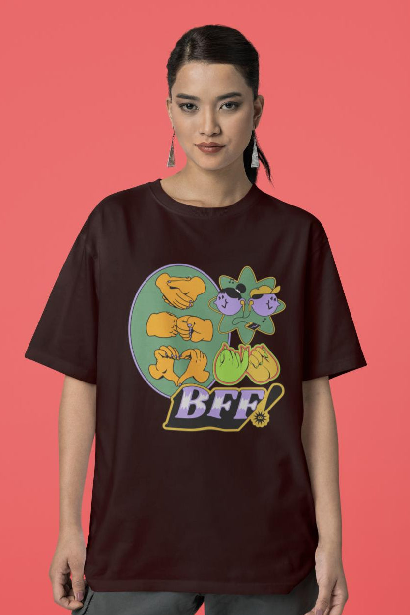 Women's Best Friend Forever Oversized T-shirt Royal Blue by ZealforTee