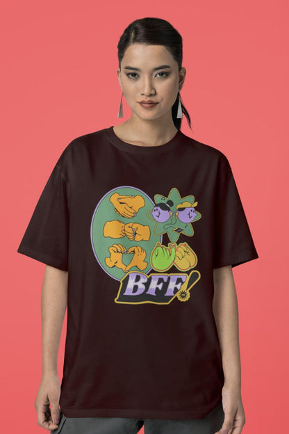 Women's Best Friend Forever Oversized T-shirt Royal Blue by ZealforTee