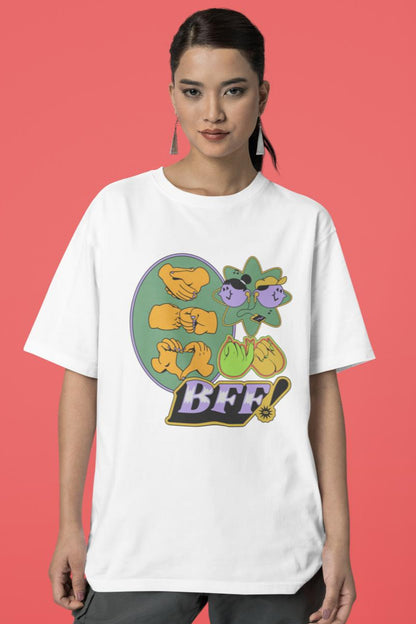 Women's Best Friend Forever Oversized T-shirt Royal Blue by ZealforTee