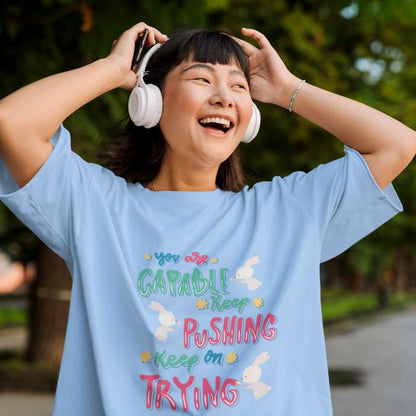 Women's Capable Oversized T shirt Black by ZealforTee