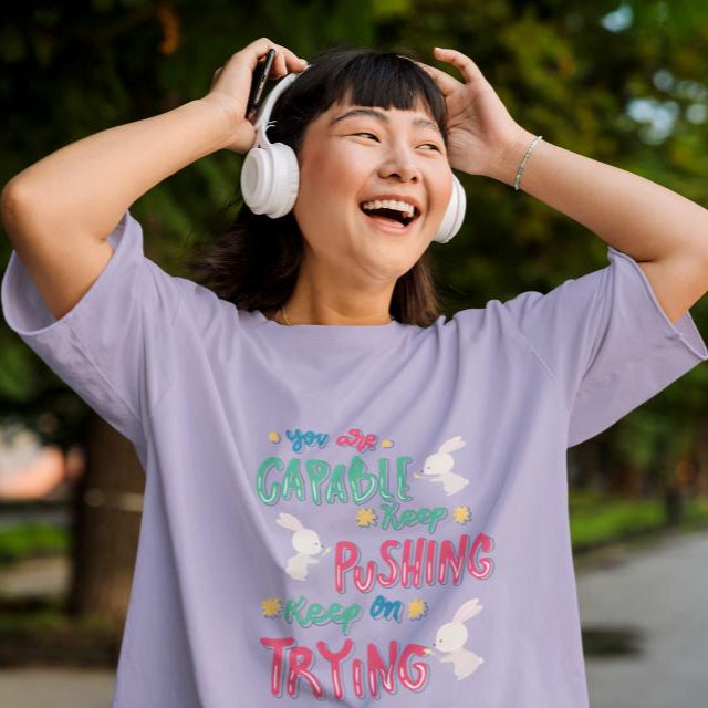 Women's Capable Oversized T shirt Black by ZealforTee