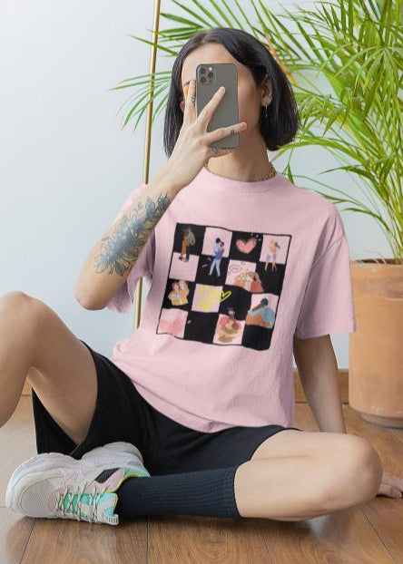 Women's Chess Love Oversized T-shirt Baby Blue by ZealforTee