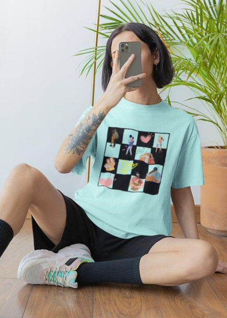 Women's Chess Love Oversized T-shirt Baby Blue by ZealforTee