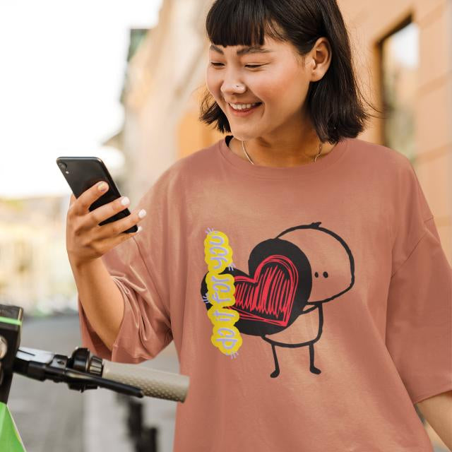 Women's Do It For You Oversized T-shirt Coral by ZealforTee