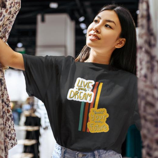 Women's Dream Future Oversized T-shirt Maroon by ZealforTee