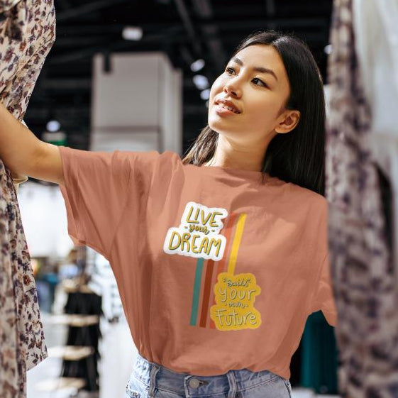 Women's Dream Future Oversized T-shirt Maroon by ZealforTee