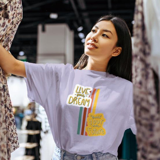 Women's Dream Future Oversized T-shirt Maroon by ZealforTee