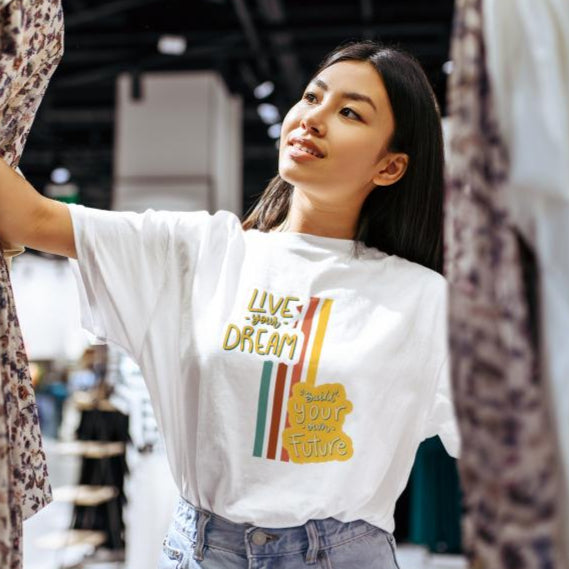 Women's Dream Future Oversized T-shirt Black by ZealforTee