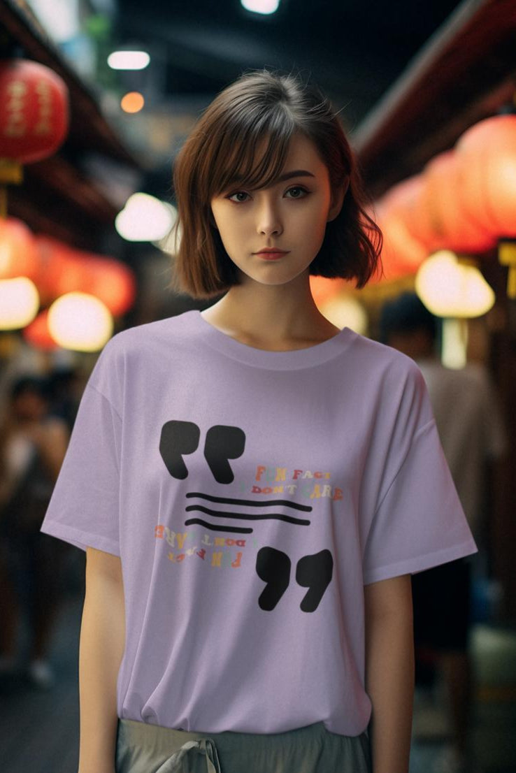 Women's Fun Facts Oversized T shirt Light Baby Pink by ZealforTee