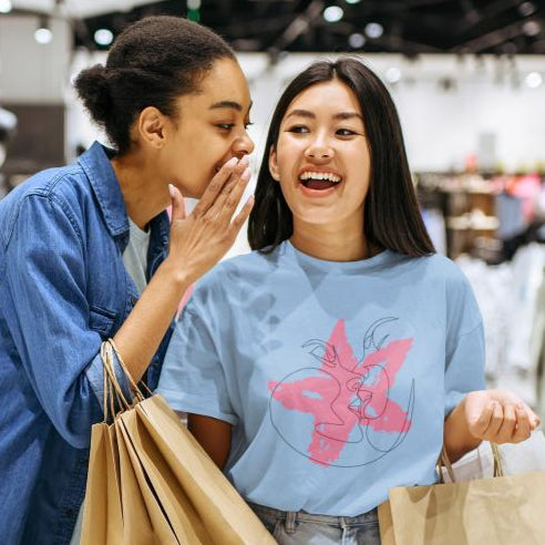 Women's Kiss With Blushing Star Oversized T shirt Mint by ZealforTee