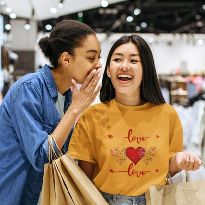 Women's Love Square Oversized T shirt Golden Yellow by ZealforTee