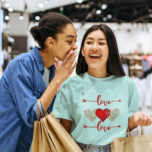 Women's Love Square Oversized T shirt Black by ZealforTee