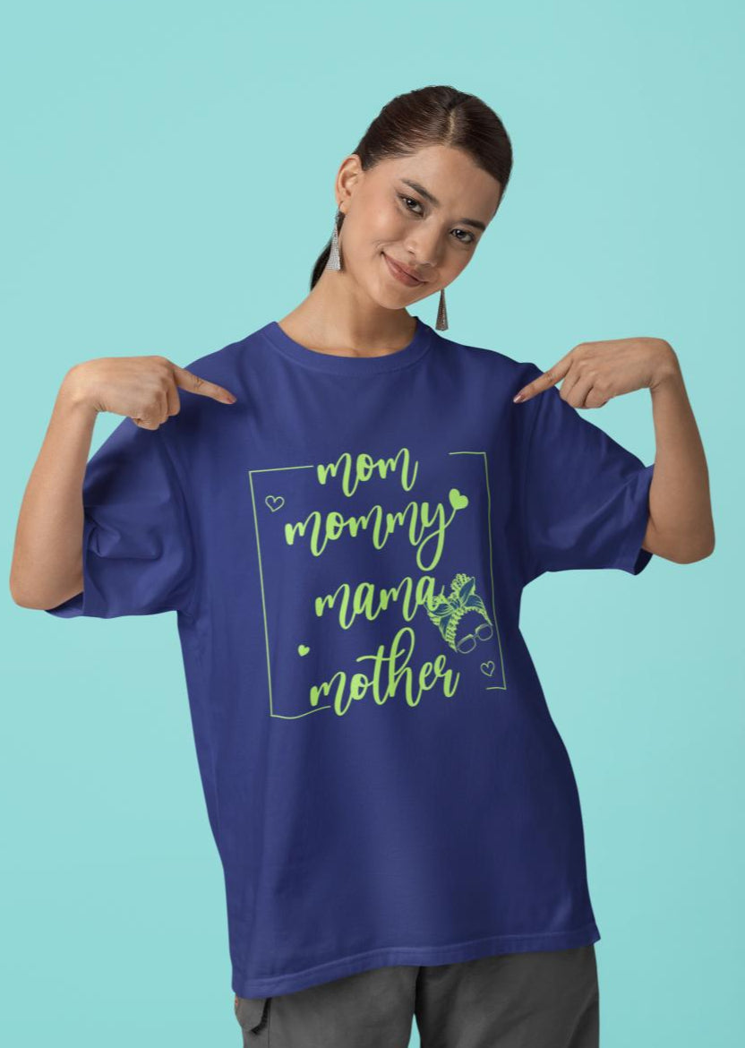 Women's Mumma Oversized T shirt Royal Blue by ZealforTee
