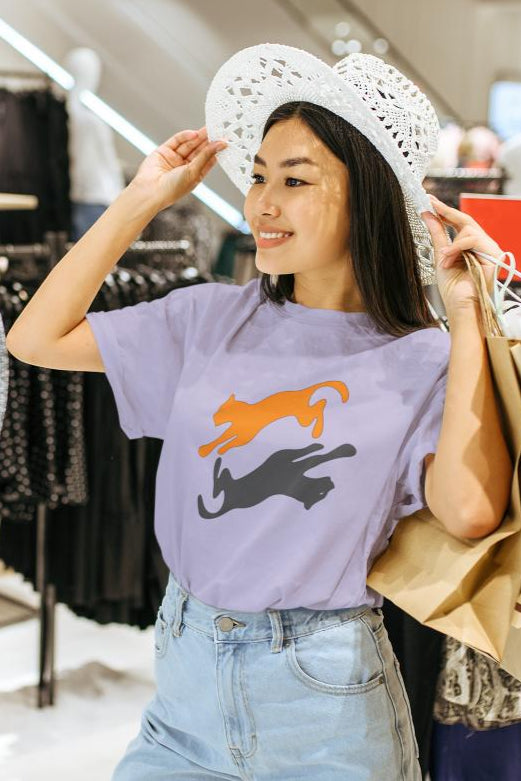 Women's Panther Oversized T-shirt Lavender by ZealforTee