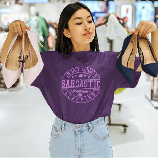 Women's Sarcastic Oversized T-shirt Purple by ZealforTee