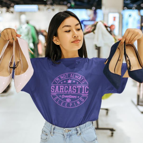 Women's Sarcastic Oversized T-shirt Purple by ZealforTee