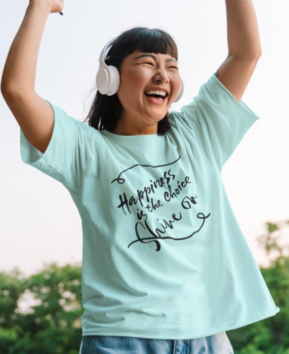 Women's Shine On Oversized T shirt Grey Melange by ZealforTee