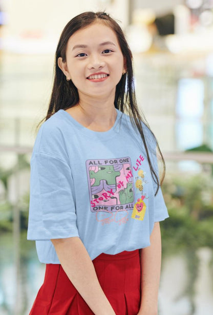 Women's Story of Life Oversized T-shirt Lavender by ZealforTee