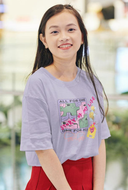 Women's Story of Life Oversized T-shirt Lavender by ZealforTee