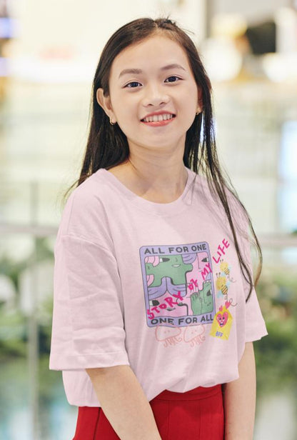 Women's Story of Life Oversized T-shirt Lavender by ZealforTee