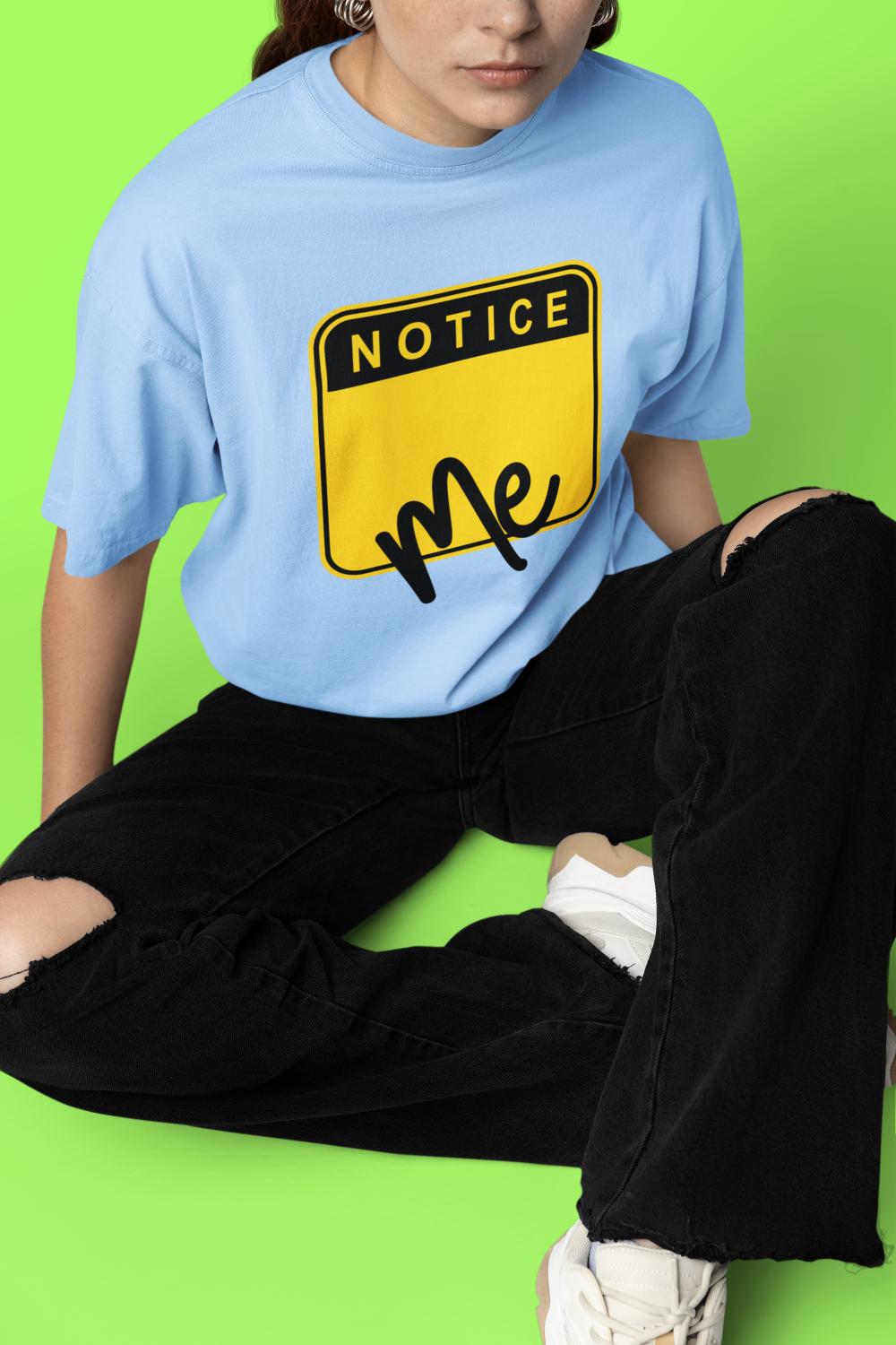 Women's Notice Me Oversized T shirt Black by ZealforTee