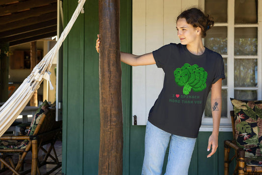 Women's Love Spinach T-shirt Golden Yellow by ZealforTee