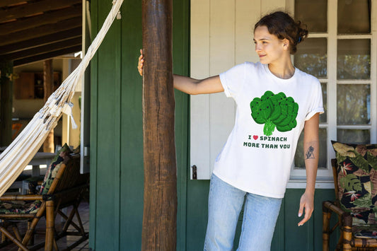 Women's Love Spinach T-shirt Golden Yellow by ZealforTee