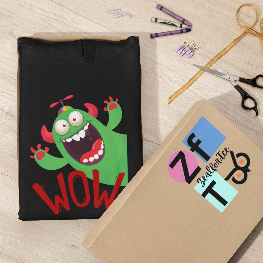 Christmas Wow Hoodie Black by ZealforTee