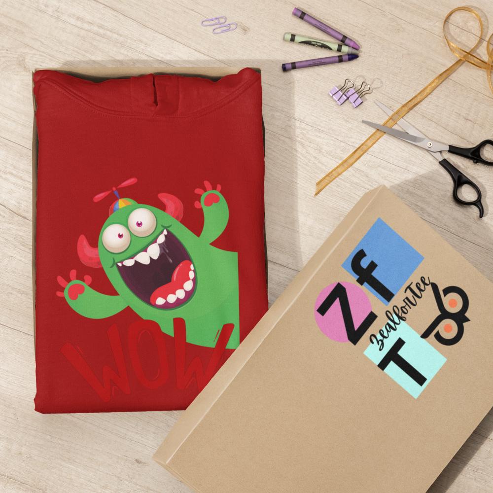 Christmas Wow Hoodie Red by ZealforTee