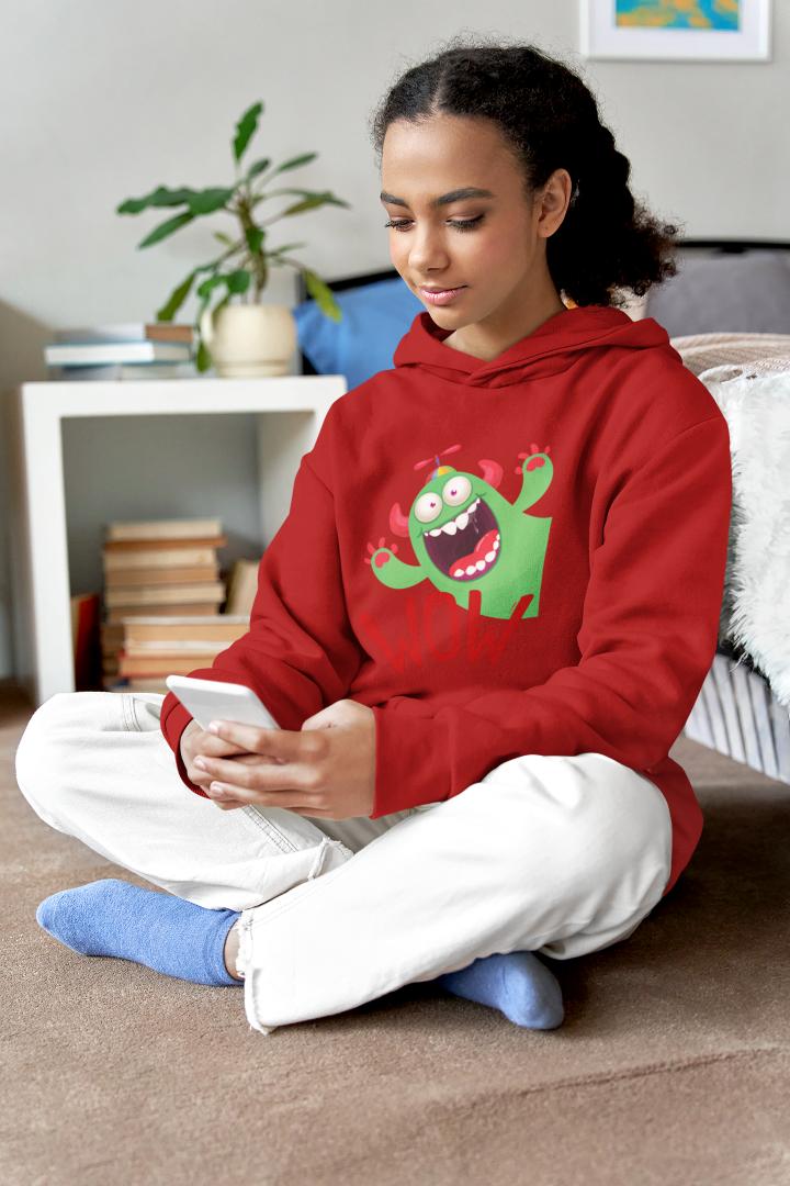 Christmas Wow Hoodie Red by ZealforTee