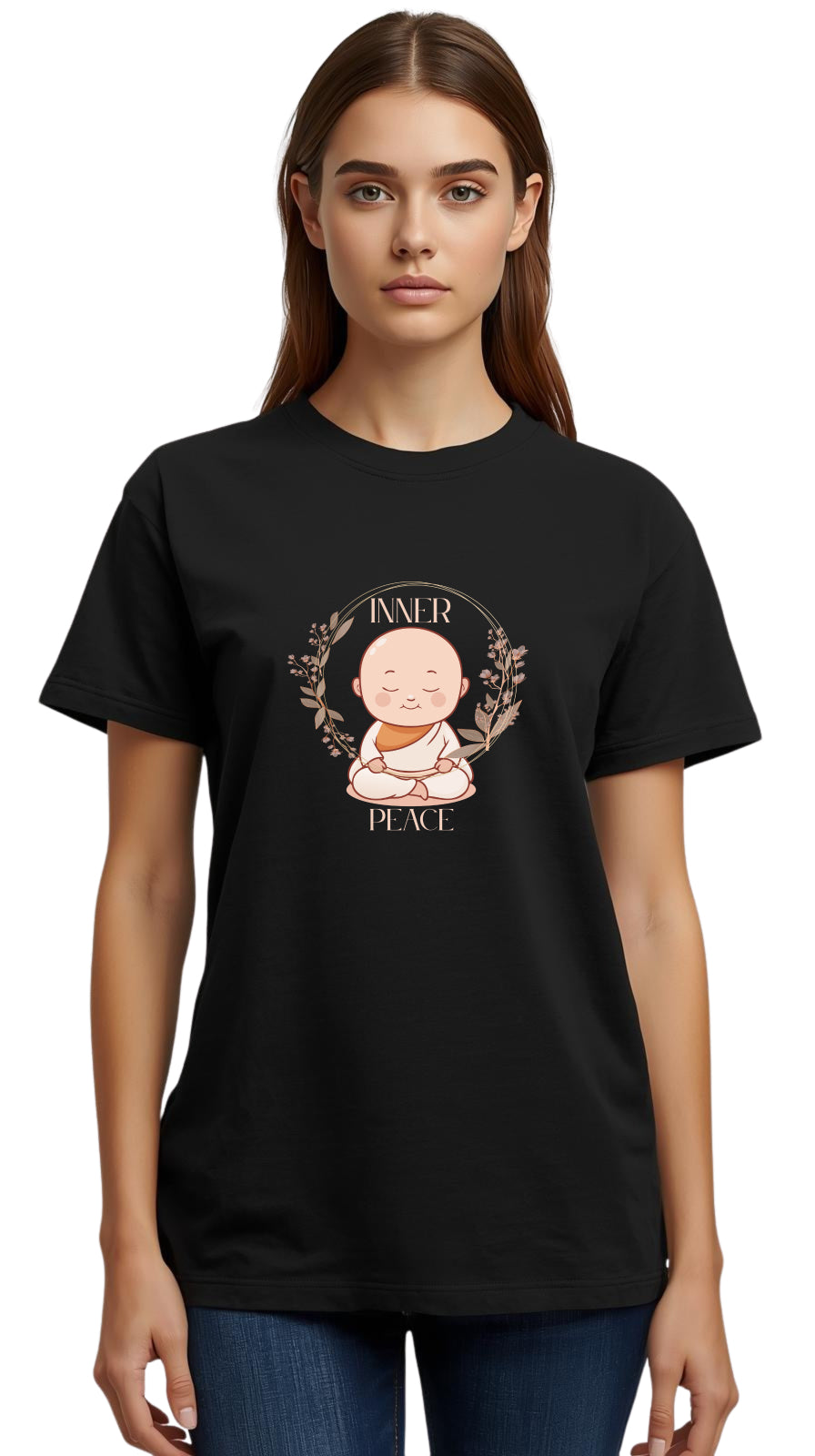 Women Black Inner Peace T-shirt