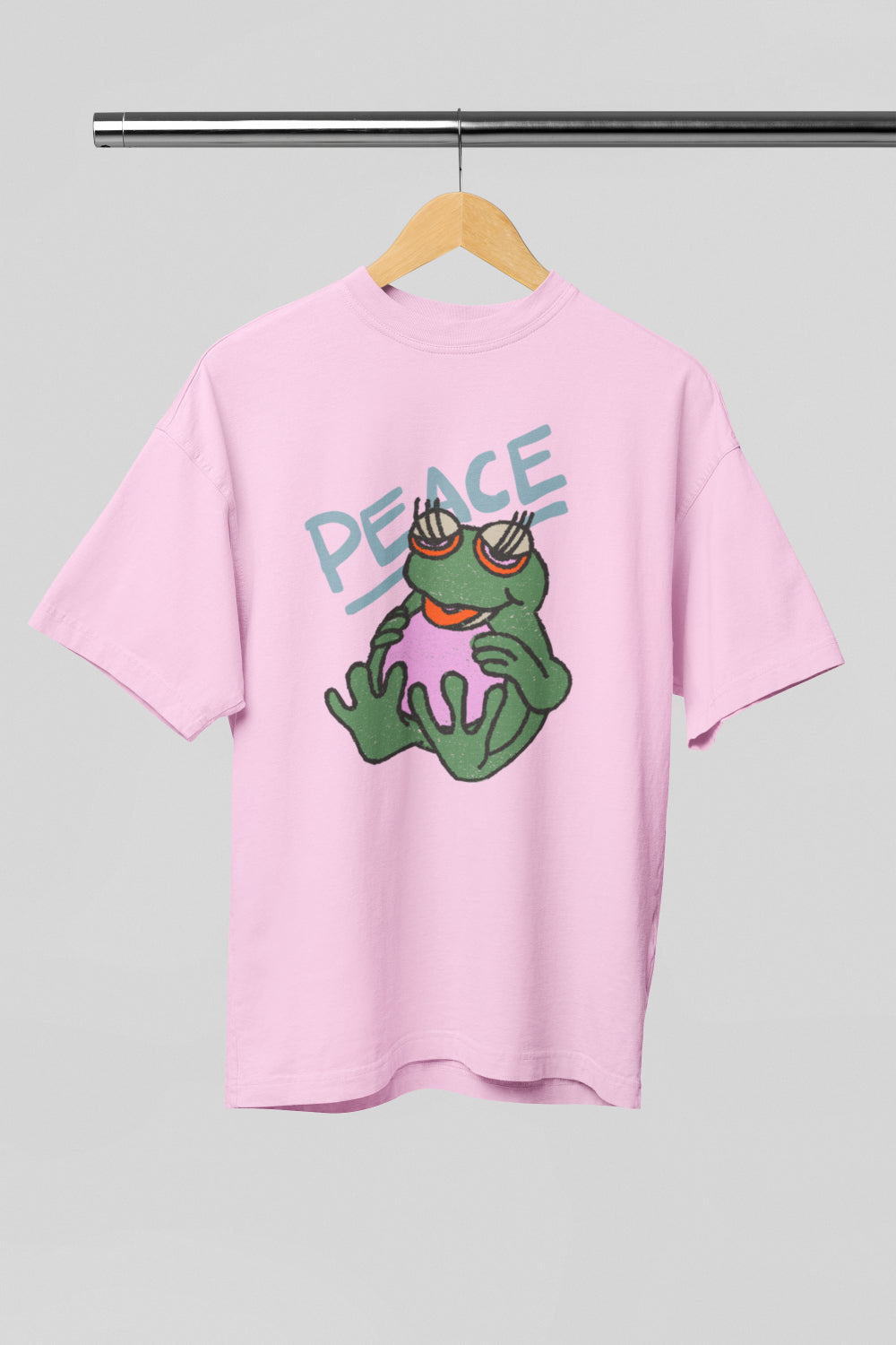 Women's Peace Oversized T shirt Light Baby Pink by ZealforTee