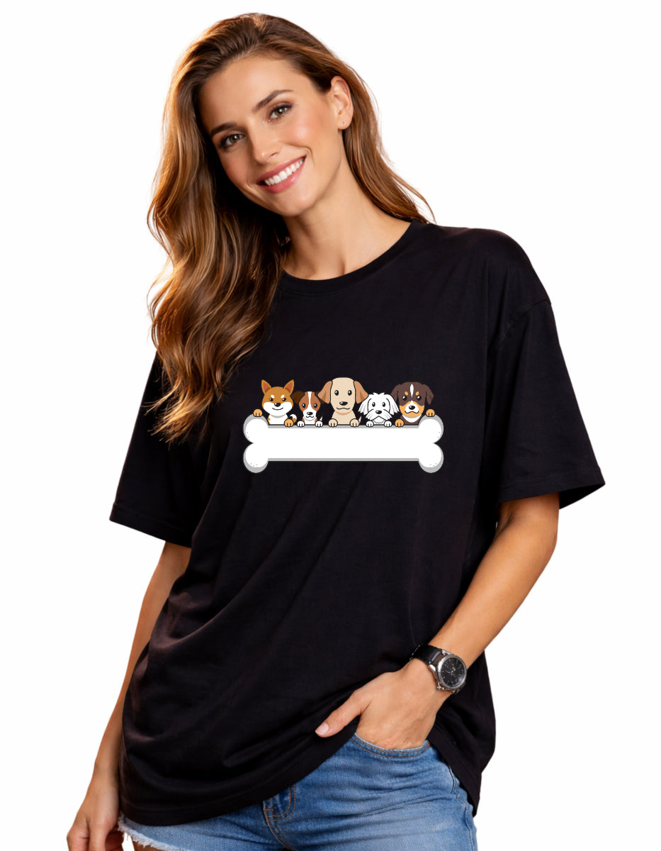Women Squad Goals: Puppy Edition Oversized Tshirt Front By ZealforTee