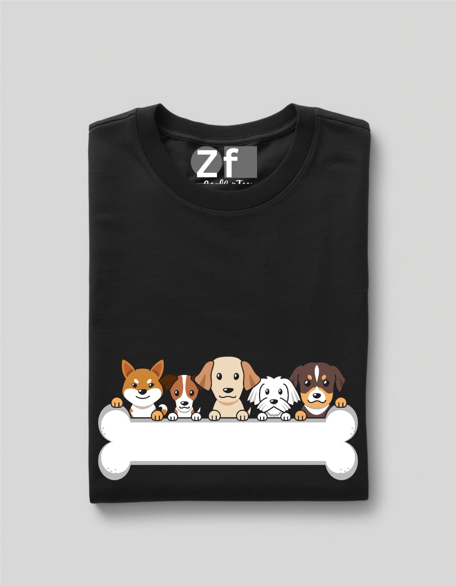 Women Squad Goals: Puppy Edition Oversized Tshirt Folded By ZealforTee