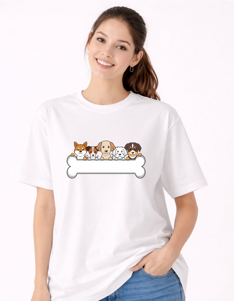 Women Squad Goals: Puppy Edition Oversized Tshirt Front By ZealforTee