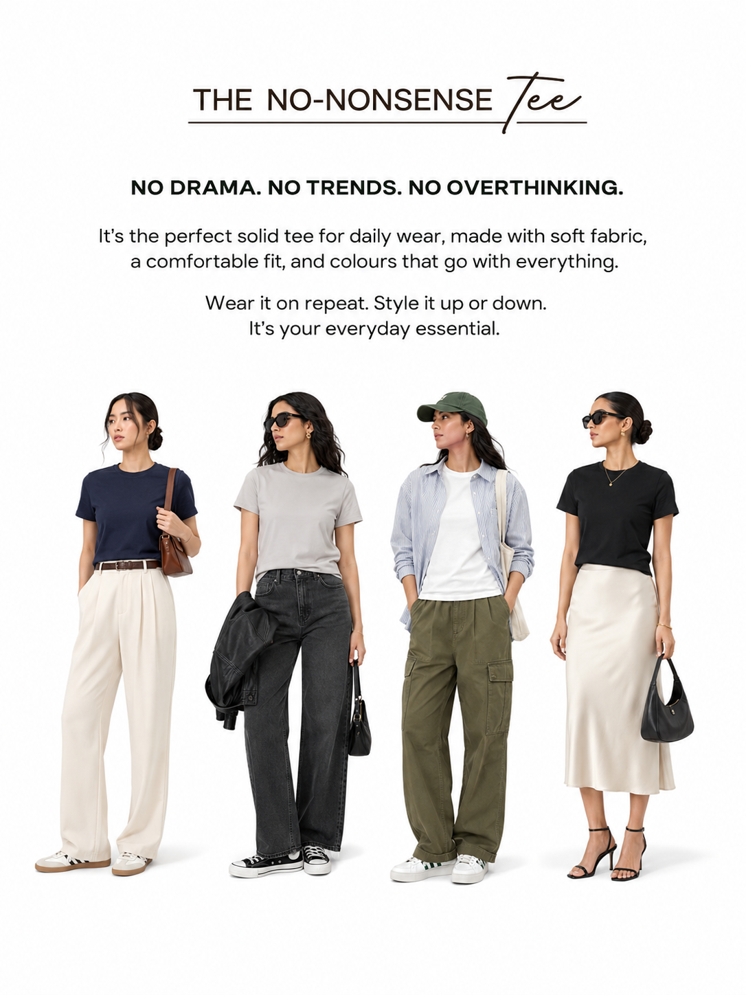 Women Regular fit Plain Tshirt