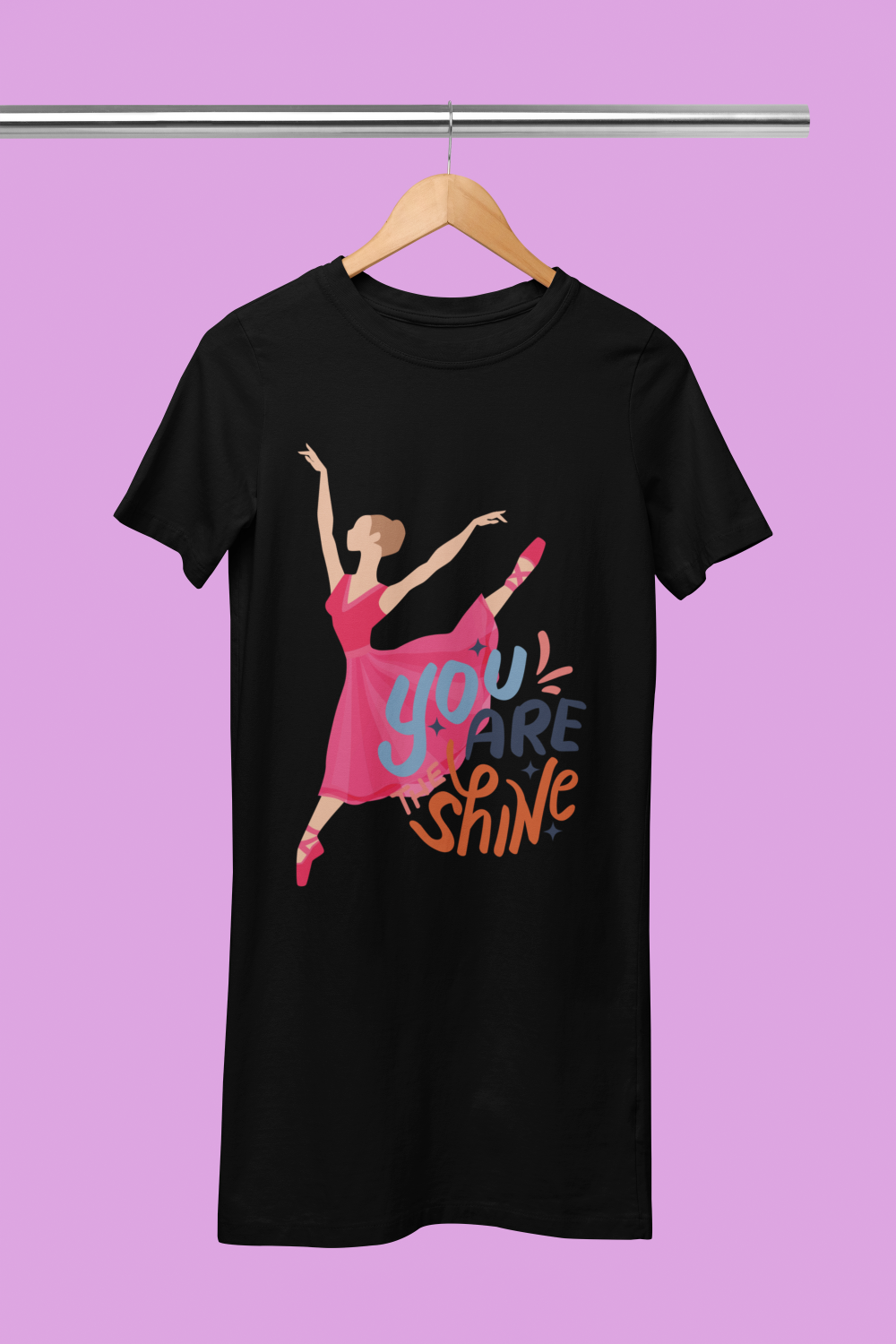 Women's You Shine T-shirt Dress Golden Yellow by ZealforTee