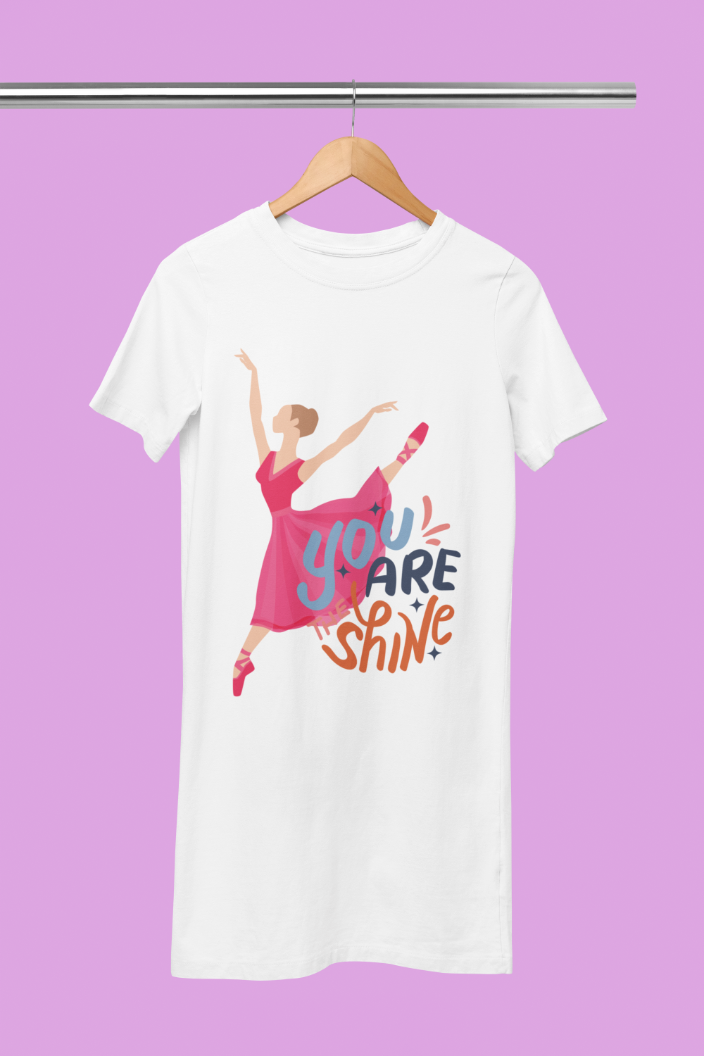 Women's You Shine T-shirt Dress White by ZealforTee