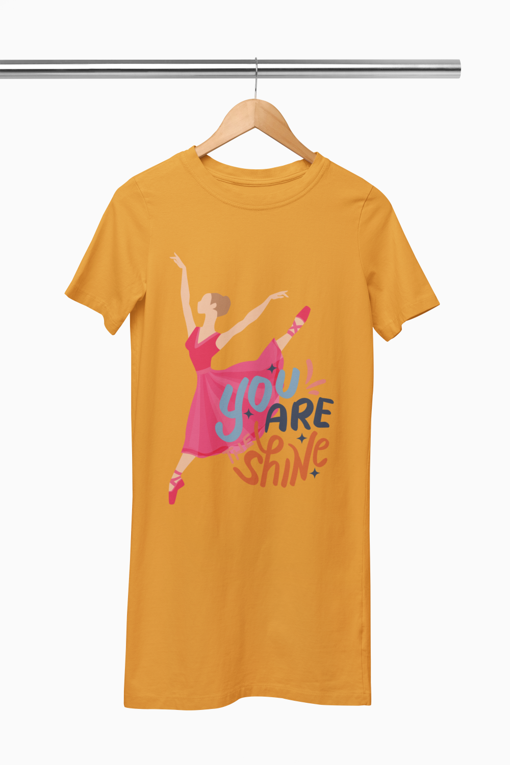 Women's You Shine T-shirt Dress Black by ZealforTee