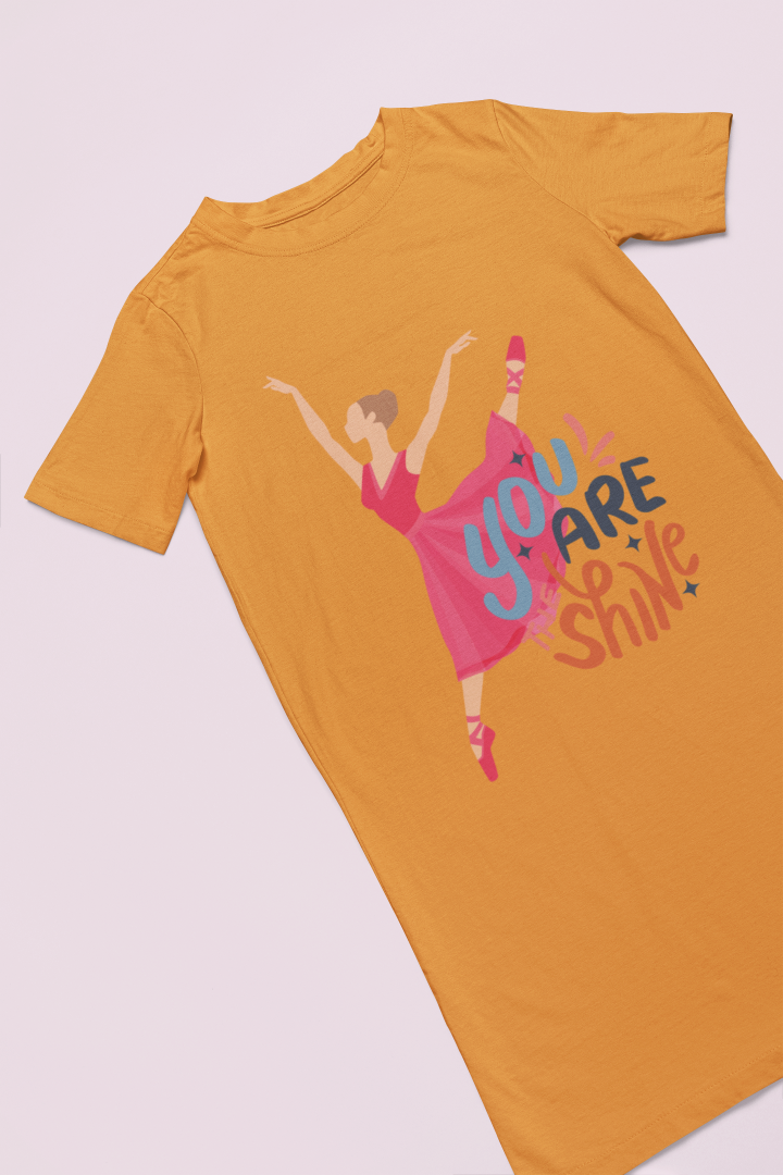 Women's You Shine T-shirt Dress Black by ZealforTee