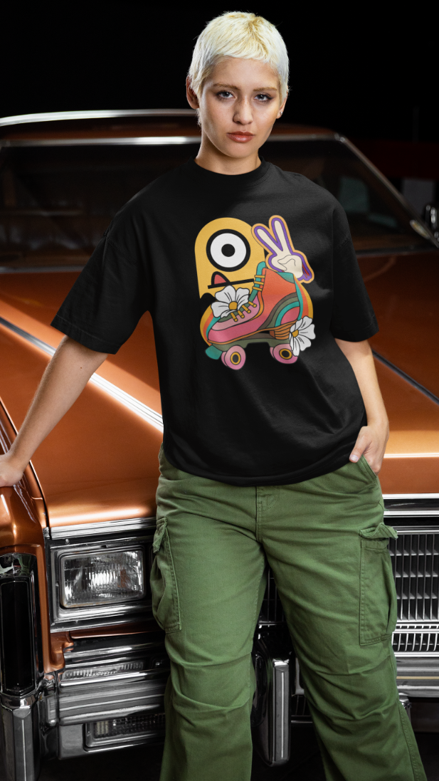 Women Shades of Skates Oversized T shirt