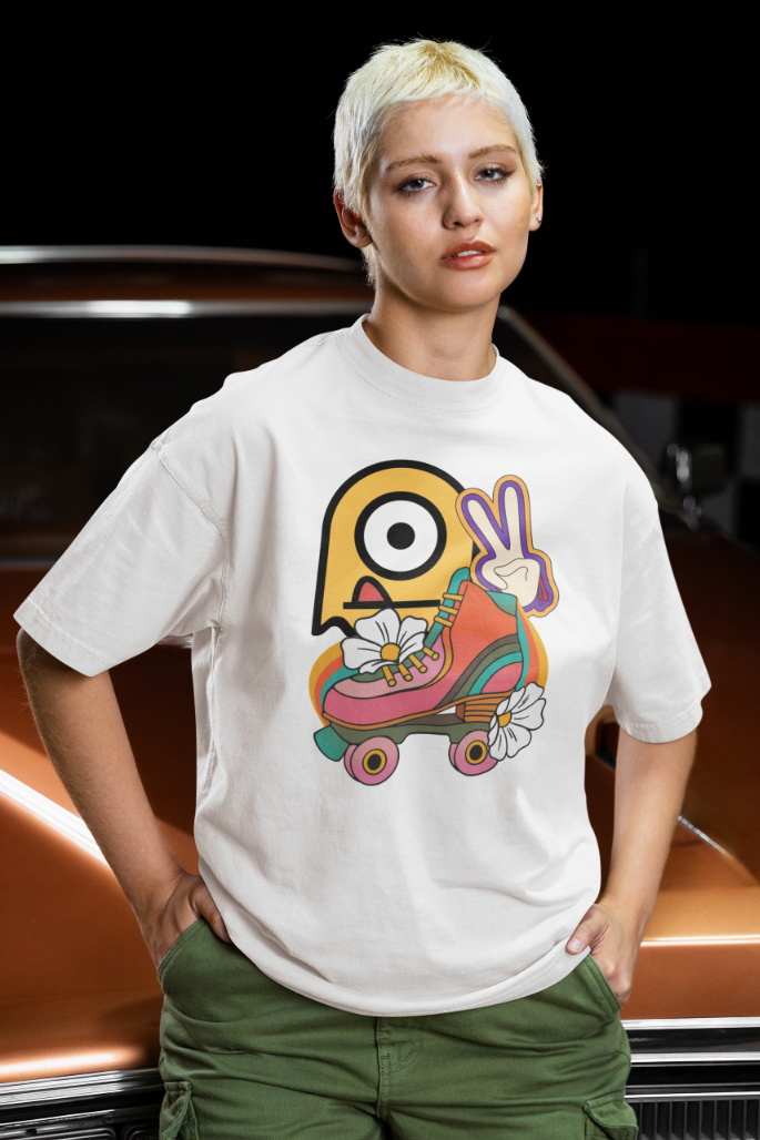 Women Shades of Skates Oversized T shirt